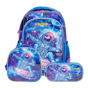 Imagem de Kit Mochila Infantil Escolar Menino Mochila de Rodinha - OKI-NI, BMA97