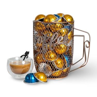 Imagem de Made Easy Kit Organizador de cápsulas de café compatível com Nespresso Vertuo e Original – Suporte de escultura de bancada estilo cesta para café bar, estação de canto e área de descanso de escritório