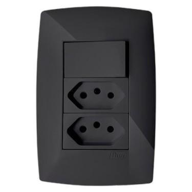 Imagem de Cj Paralelo + Tomada Dupla 10A 4X2 - Blux Home Grafite