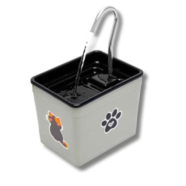 Imagem de Bebedouro para Gatos 1,8L Automático – Fonte Silenciosa Bivolt, Estimula Hidratação, Evita Problemas Renais, Ideal para Pets (Cinza)