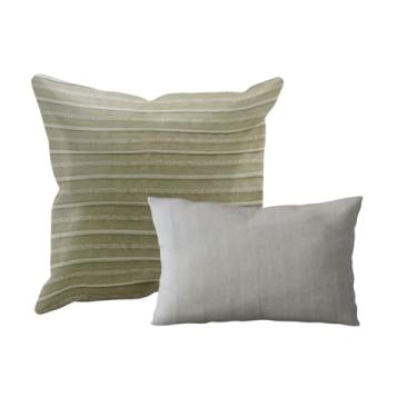 Imagem de kit 2 Capas Almofada Tear Alto Padrão luxo 60x60 + 30x50 Vr (KIT A 09 Bege claro escuro nude areia marfim palha - KIT A SOFA ENCOSTO ALGODAO JACQUARD)