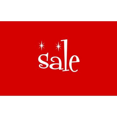 Imagem de NAHANCO CD711S2-10 Cartão de varejo para monitores, "Venda", 18 cm A x 28 cm L, vermelho com impressão branca com estrelas em cartolina – 10/CTN.