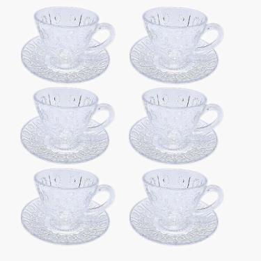 Imagem de Jogo Com 6 Xícaras Com Pires 220ml Para Chá Transparente - Eco, Bohemi