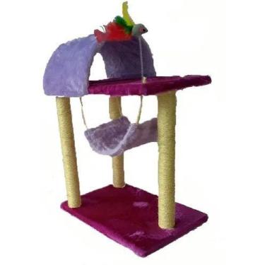 Imagem de Arranhador Para Gatos Toca E Rede - Akara do Gato, Roxo com Lilás