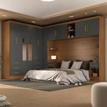 Imagem de Guarda-Roupa Modulado Soberano 11 Portas 8 Gavetas com Espelho Cinamom