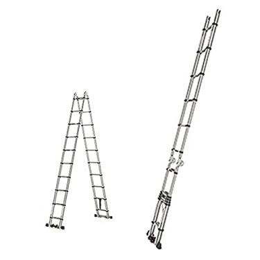 Imagem de Escada telescópica de alumínio com moldura em A, fácil de usar e transportar, parede de pintura, muda as lâmpadas, conserta a escada telescópica do telhado, portátil resistente
