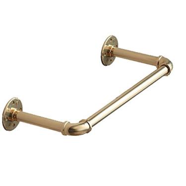 Imagem de CUTPOIY Vara de pendurar roupas de estilo industrial, rack de exibição de roupas de parede, suporte de roupas comerciais de comprimento de 80 cm, acabamento de tubo de ferro (cor: prata) (ouro)