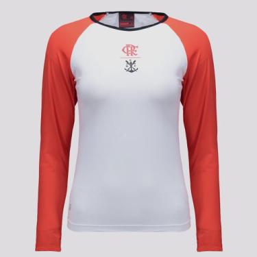 Imagem de Camisa Manga Longa Flamengo Plaga Feminina Branca - Braziline, M