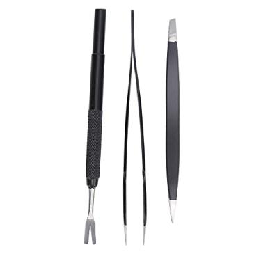 Imagem de Removedor de carrapato Ferramentas de aço inoxidável Kit de removedor de carrapatos com pinças de ponta dupla para gato de cães de estimação e conjunto de 3pcs humanos