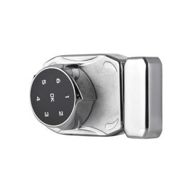 Imagem de Trava de Gabinete Inteligente, Trava Sem Chave para a Porta de Vidro, Trava de Segurança Liga de Zinco Com Língua de Travamento Espessado por 3 a 12 Mm de Madeira de Madeira (Prata)