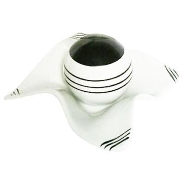 Imagem de Centro De Mesa Fruteira 1 Esfera Em Cerâmica Black White - Retrofenna 