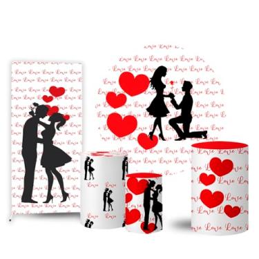 Imagem de Trio Capas Cilindro + Painel Redondo + Lateral Dia dos Namorados (K2DNA0002)