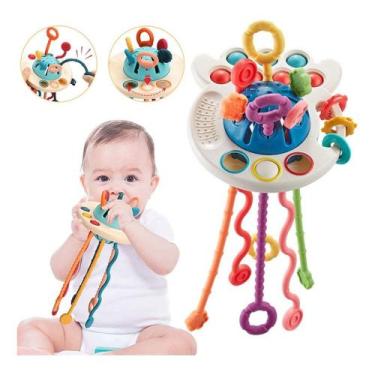 Imagem de Brinquedo Puxador Educacional Montessori Ovni Sensorial 3em1 - Bruartt