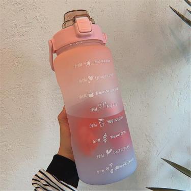 Imagem de Kit Garrafa De Água 2L e 700Ml com marcador ADESIVOS 3D e Canudo - Ple