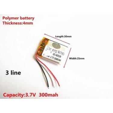 Imagem de Bateria 300 Mah 3,7 V 4mm X 25mm X 30mm C/3 Fios - bgb