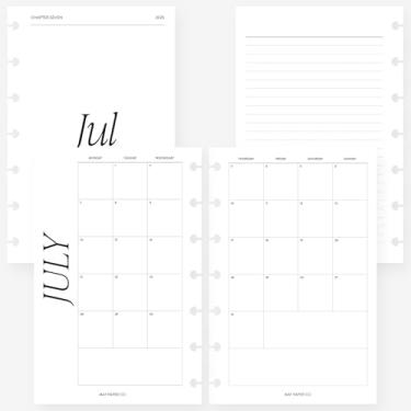Imagem de MAY PAPER CO. 2025/2026 Mini Happy Planner Recarga de planejador mensal, mês em duas páginas, para mini notebook HP de 7 discos 11 x 7 (clássico mensal) (início de segunda-feira, meses separados)