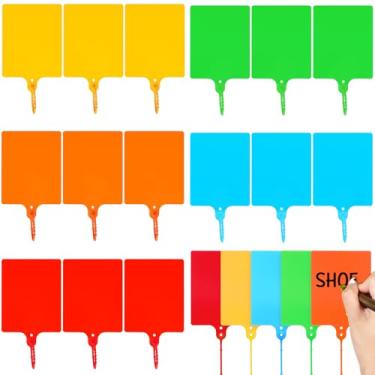 Imagem de Youyole 200 etiquetas de plástico à prova d'água selo plástico etiquetas de envio logística uso grande placa gravata etiqueta grande 250 mm comprimento total (multicolorido, 3,1 x 3,94 polegadas)