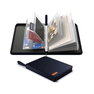 Imagem de Organizador de documentos importante, fichário com zíper, bolsa de documentos à prova de fogo para protetor de certidão de nascimento, organizador de notas à prova d'água no caso I Go Missing Binder