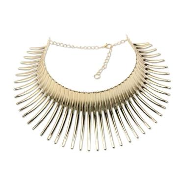 Imagem de Florate Colar gargantilha africana de metal grande para mulheres, colar declaração, torques, punk, tribal, joias, corrente de liga indiana, colar feminino, Metal, Sem Pedra Preciosa