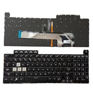 Imagem de Siakoocty Teclado de substituição para laptop US Layout para ASUS TUF Gaming F15 FX506 FA506 FA506Q FX506L FA506U sem moldura, sem trackpoint, preto retroiluminado