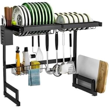 Imagem de Escorredor Suspenso Modular de Bancada em Aço Inox – Resistente à Corrosão, Capacidade 30kg, Com Ventosas Antiderrapantes – Suporte para Pratos, Talheres, Copos e Utensílios