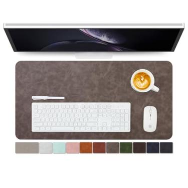 Imagem de Tapete de mesa de couro envelhecido - Almofada de mesa de poliuretano antiderrapante para escritório e casa - Organização de mesa e acessórios - Ideal para mouse pad grande e tapetes de mesa em cima