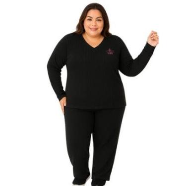 Imagem de Pijama Plus Size Elegance Malha Canelada Feminino Victory-Feminino