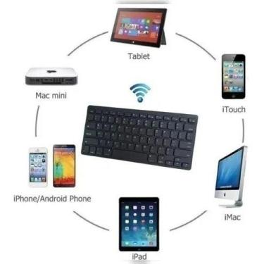 Imagem de Teclado Bluetooth Sem Fio Compatível Pc, Notebook E Celular - NoBrand,