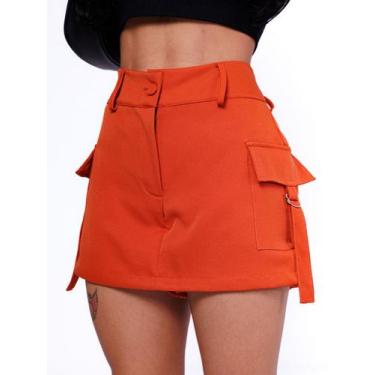 Imagem de Shorts saia cargo alfaiataria - LENIS SOUZA, Laranja, P
