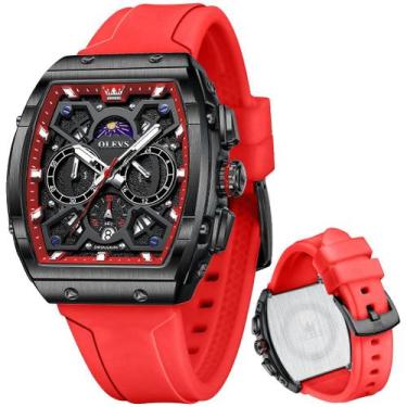 Imagem de Relógio OLEVS Pro Diver - Cronógrafo Masculino Impermeável (Vermelho)