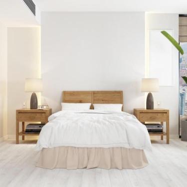 Imagem de Saia Para Cama Box Ajustável para King 1 Peça Avulso Decoração CAQUI -