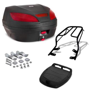 Imagem de Baú Bauleto Preto Para Moto 52 Litros Com Bagageiro Ybr 125 Factor 200