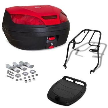 Imagem de Baú Bauleto Para Moto 52 Litros Com Refletor Pro Tork + Bagageiro Xtz 
