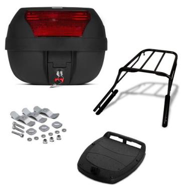 Imagem de Bau 28 Litros Pro Tork + Bagageiro Xr 250 Tornado, VERMELHO, XR 250 TO