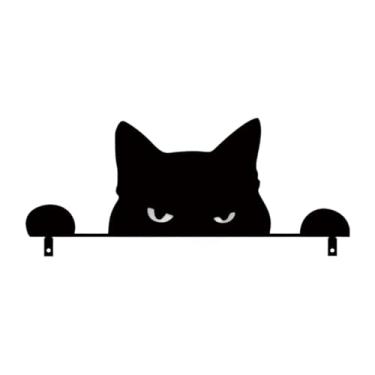 Imagem de predolo Topper de porta de metal para gatos, decoração de moldura de porta, placa de sinalização fofa adorável sobre a porta/janela, suporte de parede, Style a