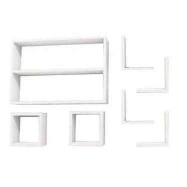 Imagem de Kit Nicho Com 07 Peças Montado Em Mdf Branco - Sb Móveis - Sb Móveis -