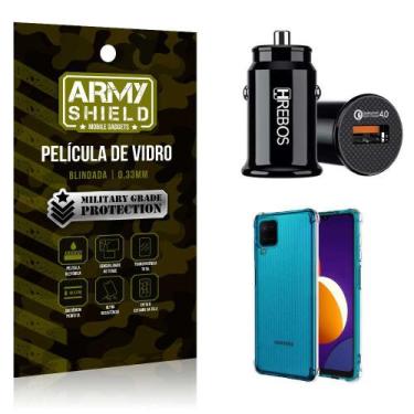 Imagem de Kit Carregador Veicular Turbo 18w com Capinha Samsung M12 e Película 3