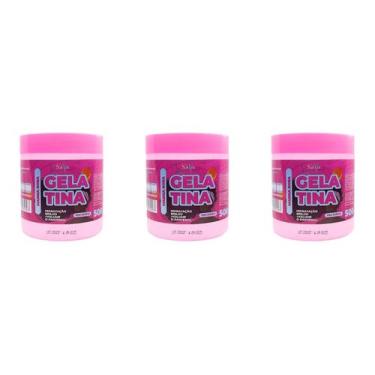 Imagem de Kit 3x Gelatina Hidratação Definição De Cachos E Volume Manga Rosa 500