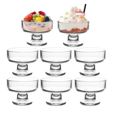 Imagem de wangsdjy Tigelas de sorvete de vidro de 200 ml - tigelas e copos de sobremesa versáteis para bebidas mistas, sobremesas, nozes, frutas, pudim e lanches - perfeitas para festas, reuniões (8)