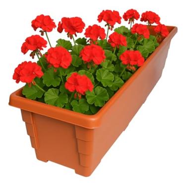 Imagem de Kit com 3 Jardineiras 80cm de Plástico Resistente Ideal para Horta Jardim (Terracota)