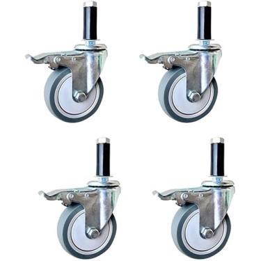 Imagem de 4 (100 Mm) Rodas De Rodízio Para Serviço Pesado Parafuso De Rosca Longa M12 × 60 Mm Parafuso De Expansão Giratório Borracha Silenciosa Com Manga De Borracha 400, m12 4brake