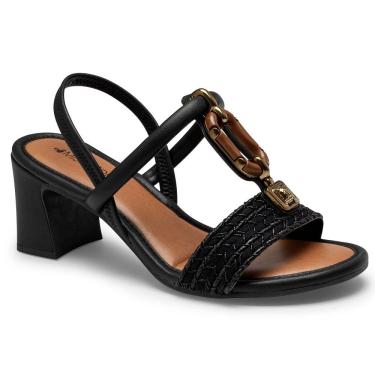 Imagem de Sandália Salto Mississipi Tira MF921 Feminina - Preta