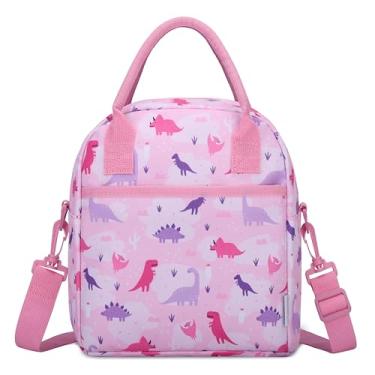 Imagem de Lancheira para Crianças, VASCHY Bolsa de Almoço Leve com Isolamento para Menino Menina Escola Creche Jardim de Infância,Dinossauro rosa