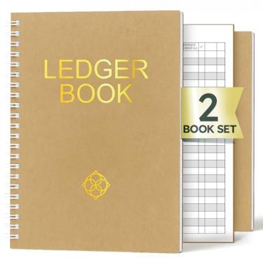 Imagem de ZENO Livro contábil – Pacote com 2 livros contábeis para pequenas empresas, planejador financeiro, rastreador de despesas, livro de registro contábil, rastreador de contas, caderno de planilha