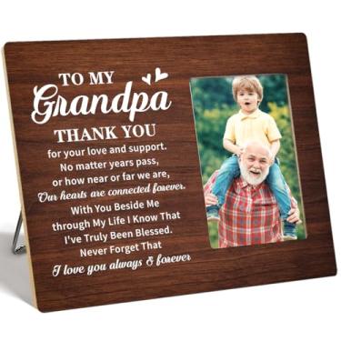 Imagem de OTINGQD Porta-retrato de vovô, presentes de netos para vovô, presente de aniversário de Natal para o dia dos pais, presente de aniversário para avô, papai, obrigado pelo seu amor e apoio, moldura de