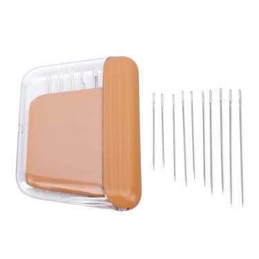 Imagem de Haofy Caixa de Agulha Magnética, Portador de Agulha Organizador de Agulha Organizador Portátil Mini Caixa de Armazenamento de Costura Com 10 Agulhas para Costurar Artesanato Artesanal (BROWN)