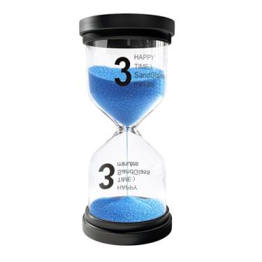 Imagem de Ampulheta com temporizador de areia de 3 minutos, relógio de areia azul inquebrável de 3 minutos, mini relógio de areia colorido, Reloj De Arena, vidro de hora de plástico para crianças, cozinha