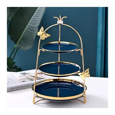 Imagem de Suporte de bolo, mesa de sobremesa, mesa de sobremesa comercial, prateleira de exibição temporária de bolo, sala de estar familiar, mesa de chá, prateleira de exibição de bandeja de frutas, prato de