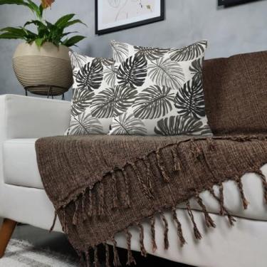 Imagem de Genérico, Kit Manta Para Sofá Marrom + 2 Capas De Almofada Com Zíper Cor:01