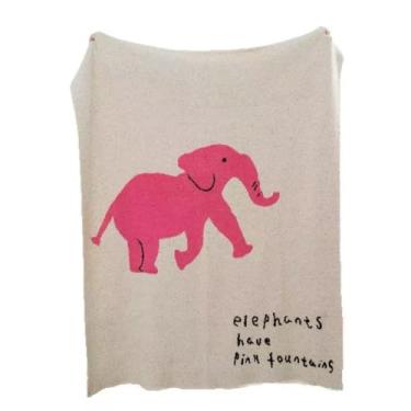 Imagem de Cobertor de elefante rosa, cobertor super macio para cama, sofá, carro, acampamento, praia, presentes para aniversário, namorada, crianças, filha, meninas 152 x 127 cm